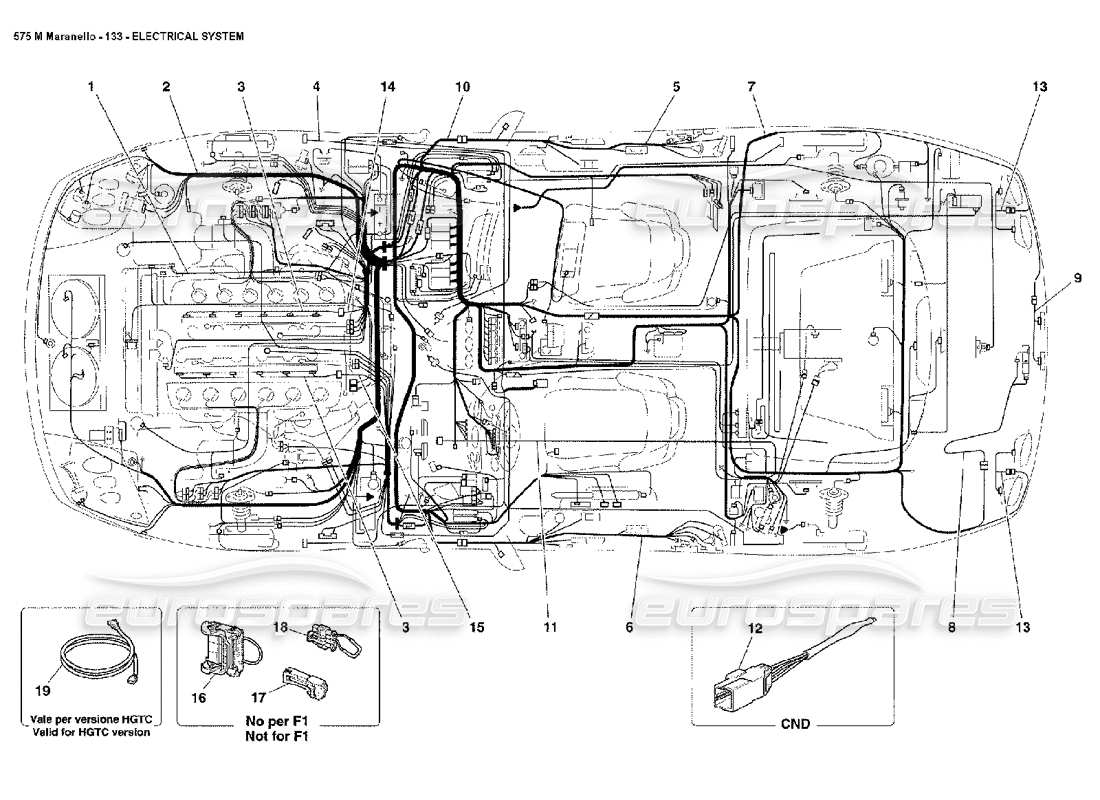 ferrari 575m maranello système électrique schéma des pièces