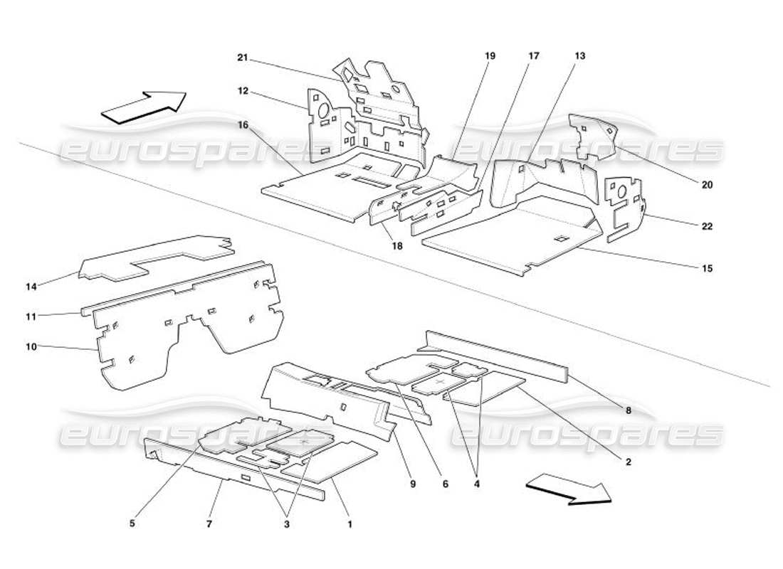 ferrari 575 superamerica isolations de l'habitacle -valable pour gd- schéma des pièces