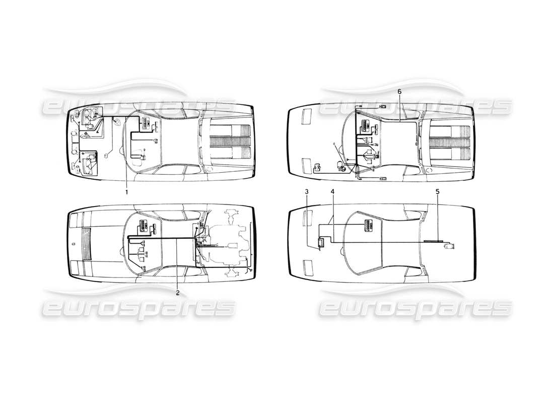 ferrari 512 bb système électrique schéma des pièces