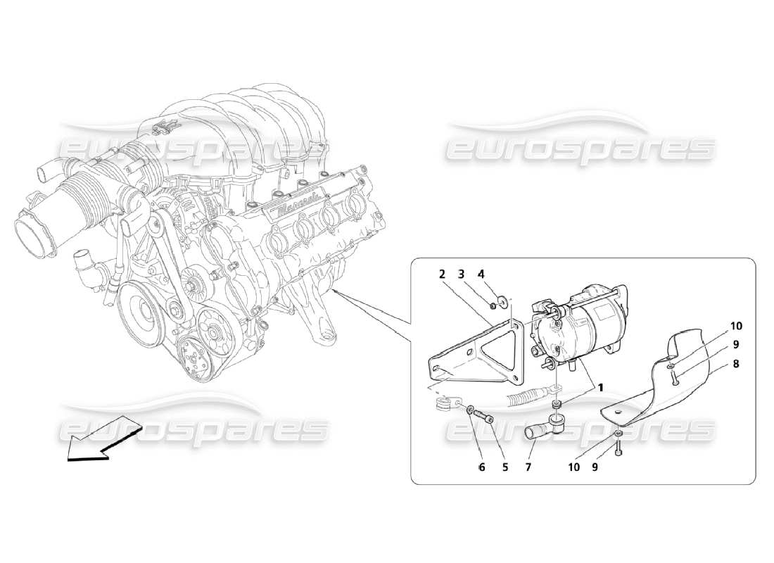 maserati qtp. (2006) 4.2 contrôle électronique : démarrage du moteur schéma des pièces