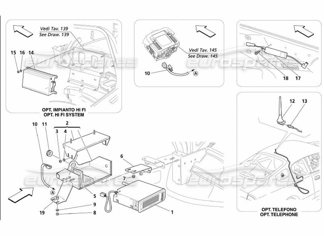 un schéma de pièces du catalogue de pièces maserati 4200 coupe (2005)