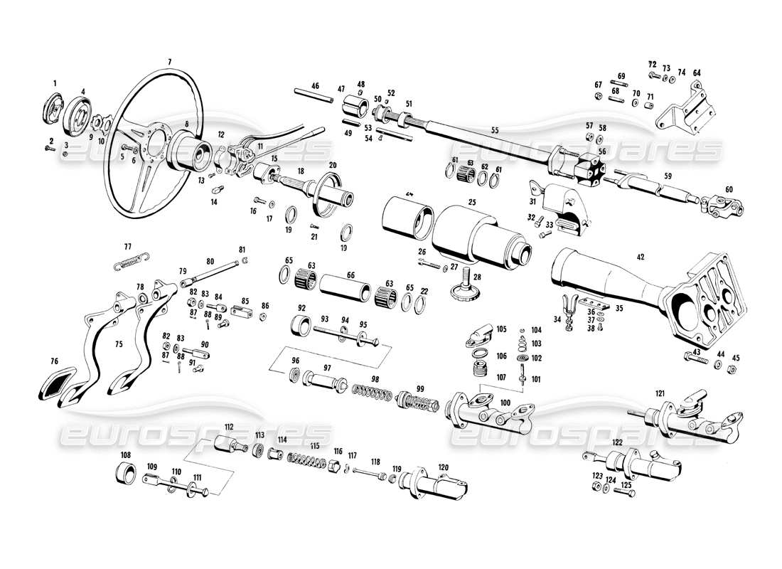 un schéma de pièces du catalogue de pièces maserati ghibli 4.7 / 4.9
