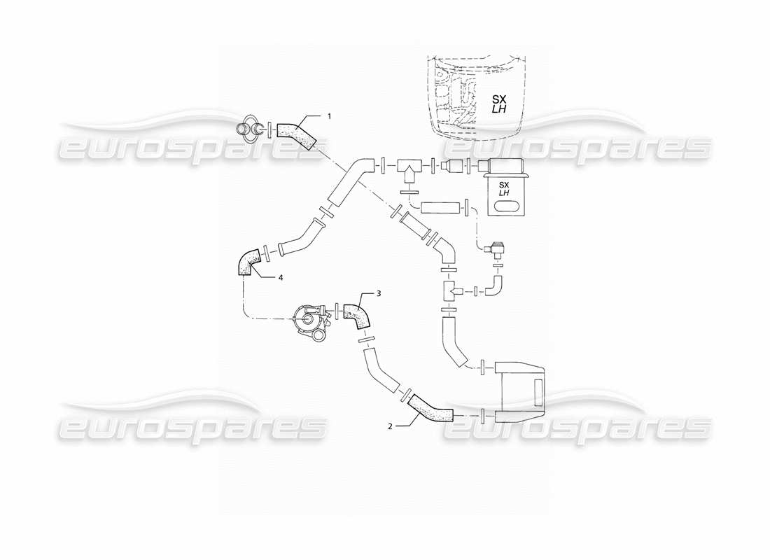 un schéma de pièces du catalogue de pièces maserati ghibli 2.0 cup