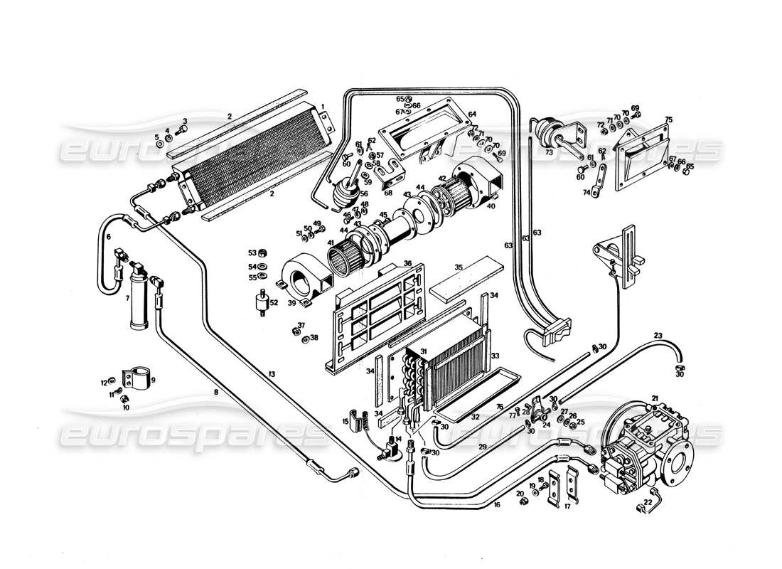 un schéma de pièces du catalogue de pièces maserati bora