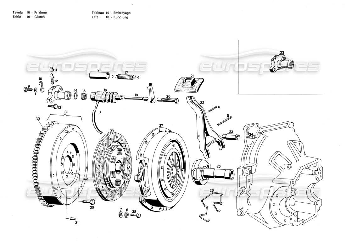 un schéma de pièces du catalogue de pièces maserati merak