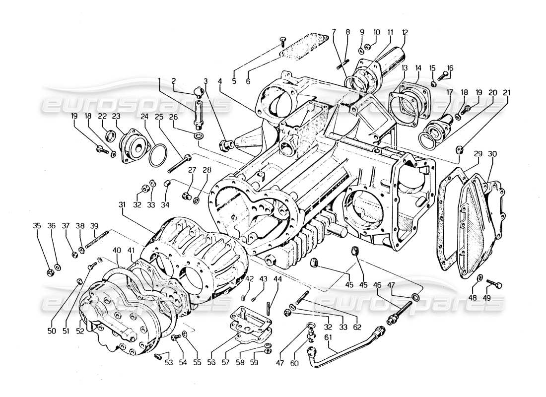 un schéma de pièces du catalogue de pièces Lamborghini Urraco P250/P250S