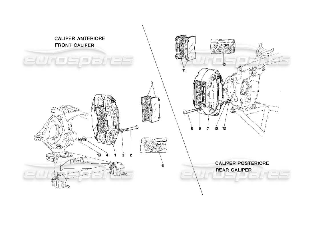 un schéma de pièces du catalogue de pièces ferrari f40