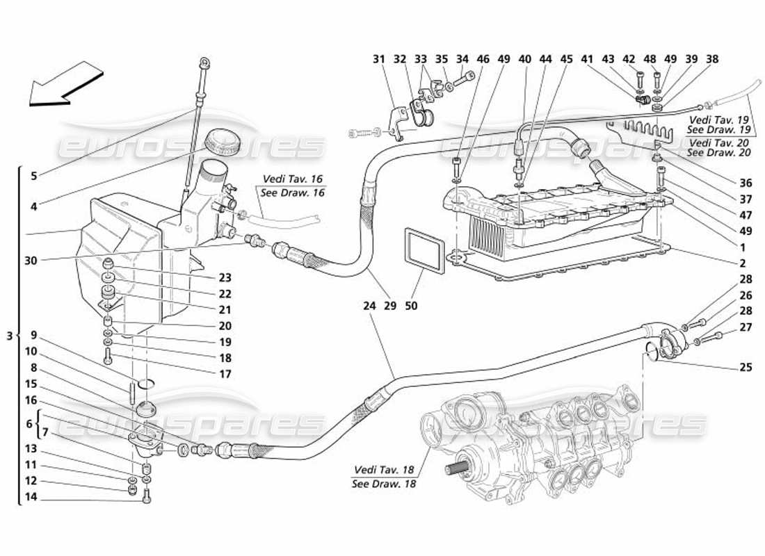 un schéma de pièces du catalogue de pièces maserati 4200 coupe (2005)