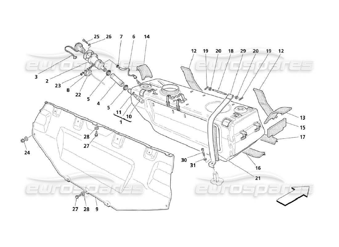 un schéma de pièces du catalogue de pièces maserati qtp. (2006) 4.2