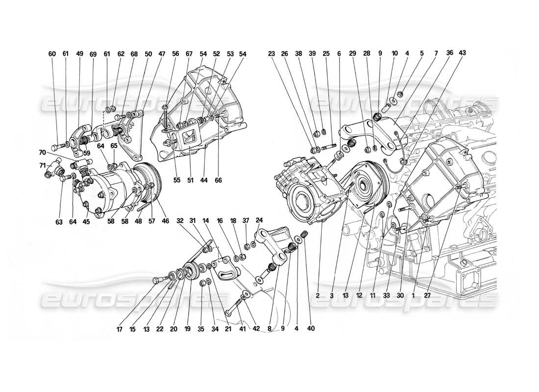 un schéma de pièces du catalogue de pièces ferrari mondial 3.0 qv (1984)