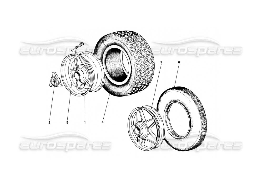 un schéma de pièces du catalogue de pièces ferrari 512