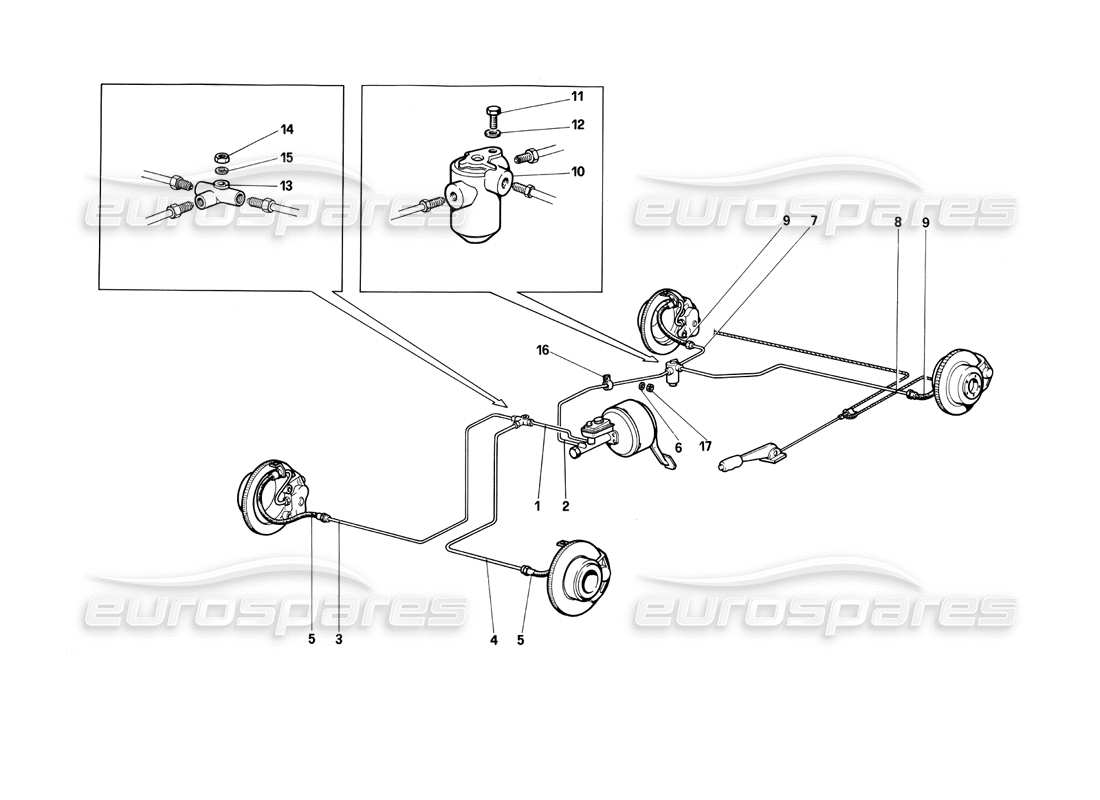 un schéma de pièces du catalogue de pièces ferrari testarossa (1990)