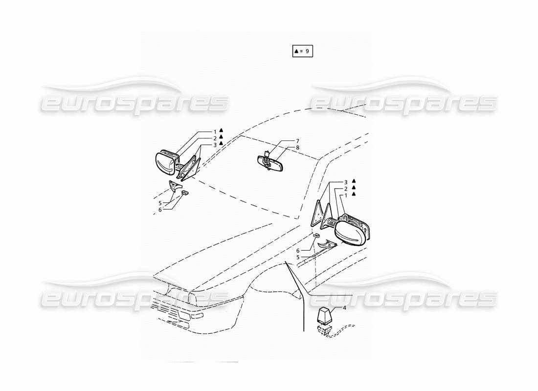 un diagramme de pièces du Maserati QTP. 3.2 V8 (1999) catalogue de pièces