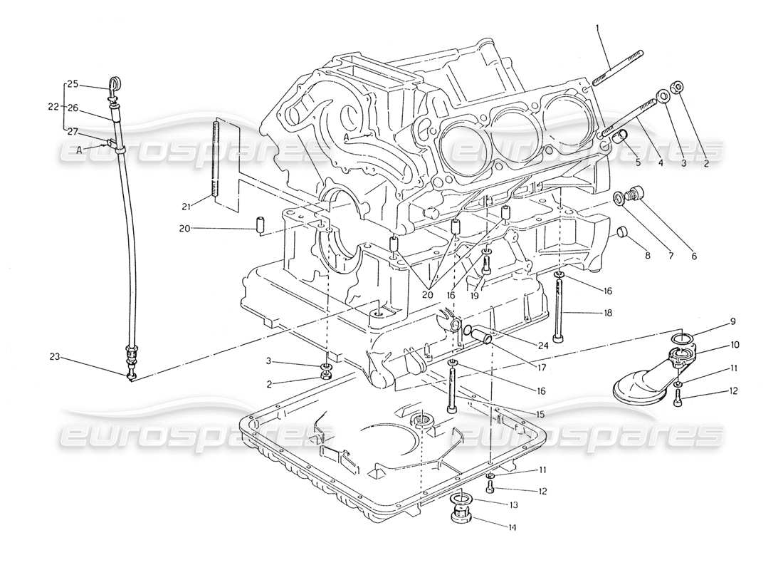 un schéma de pièces du catalogue de pièces maserati karif 2.8