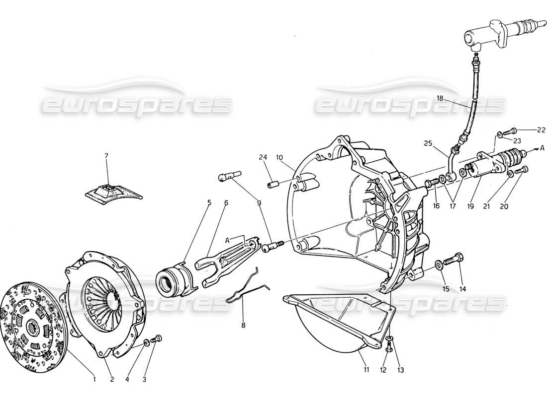 un schéma de pièces du catalogue de pièces maserati 222 / 222e biturbo