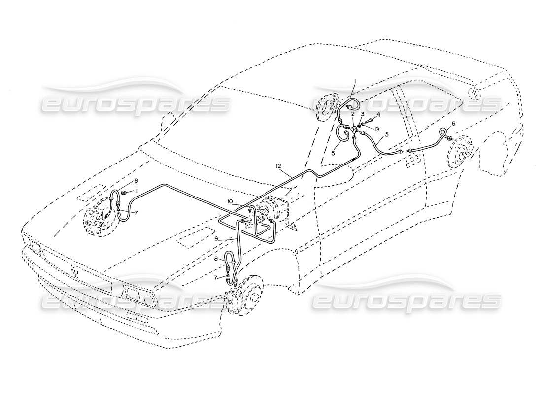 un schéma de pièces du catalogue de pièces maserati ghibli 2.8 (non abs)