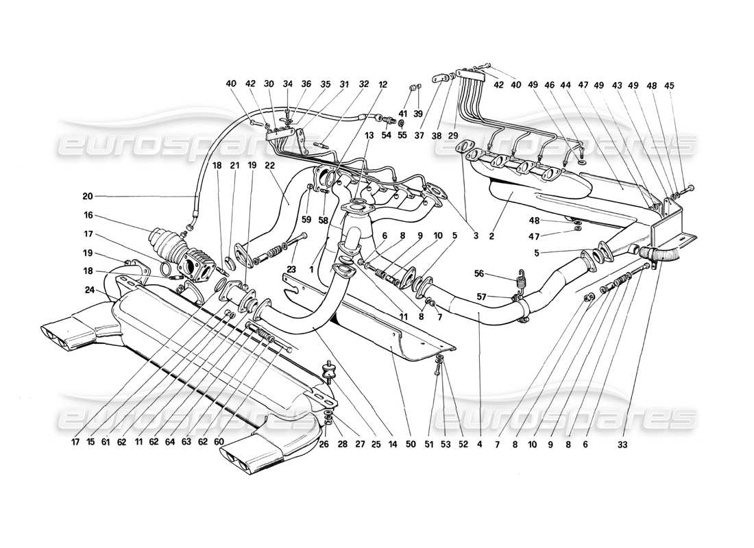 un schéma de pièces du catalogue de pièces ferrari 208 turbo (1982)