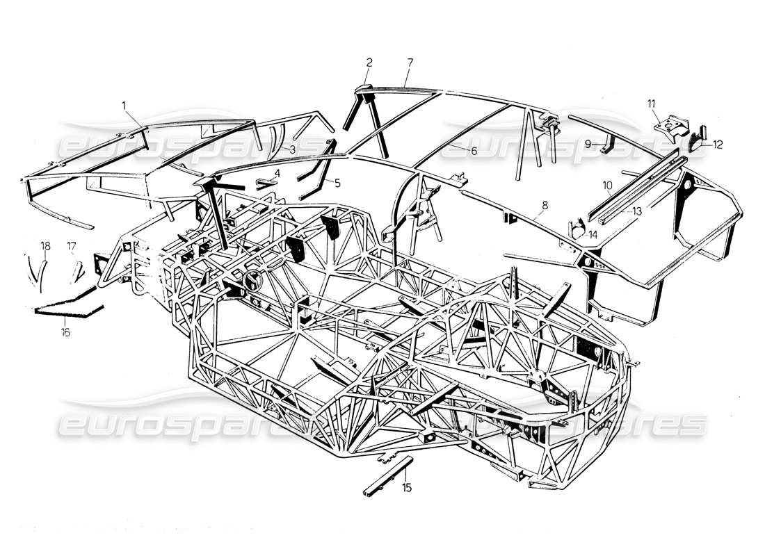 un schéma de pièces du catalogue de pièces lamborghini countach lp400