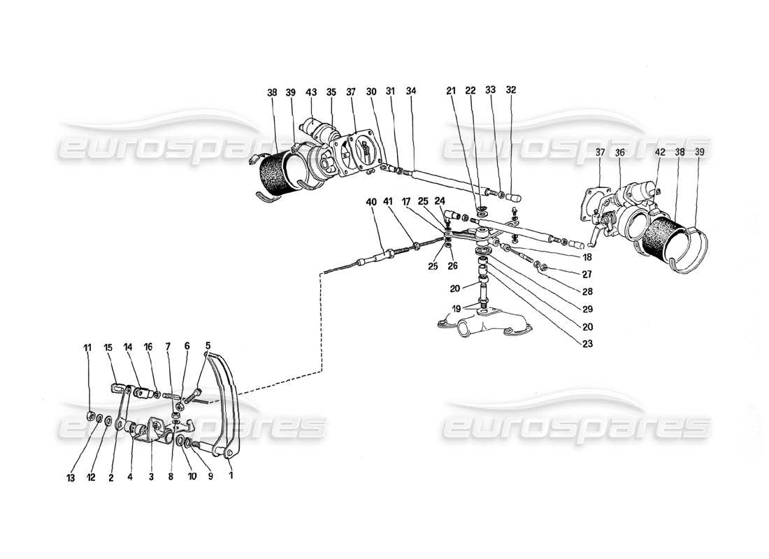 un schéma de pièces du catalogue de pièces ferrari 288