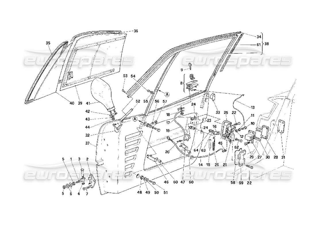 un schéma de pièces du catalogue de pièces ferrari f40