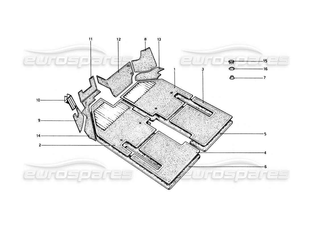un schéma de pièces du catalogue de pièces ferrari 512 bb