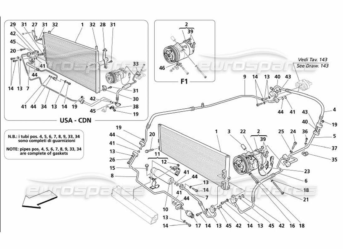 un schéma de pièces du catalogue de pièces maserati 4200 coupe (2005)