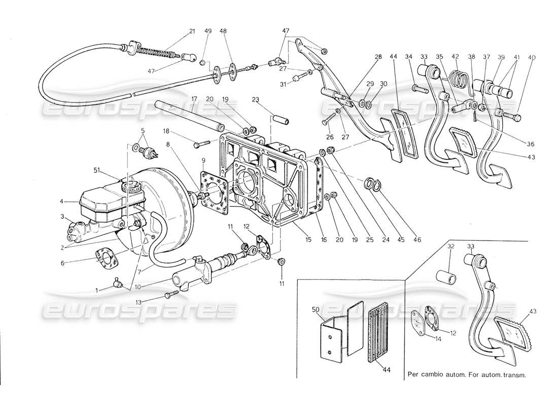 un schéma de pièces du catalogue de pièces maserati biturbo spider