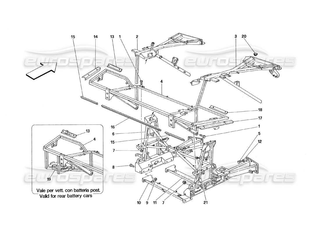 un schéma de pièces du catalogue de pièces ferrari 348