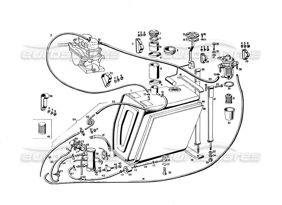 un schéma de pièces du catalogue de pièces maserati bora