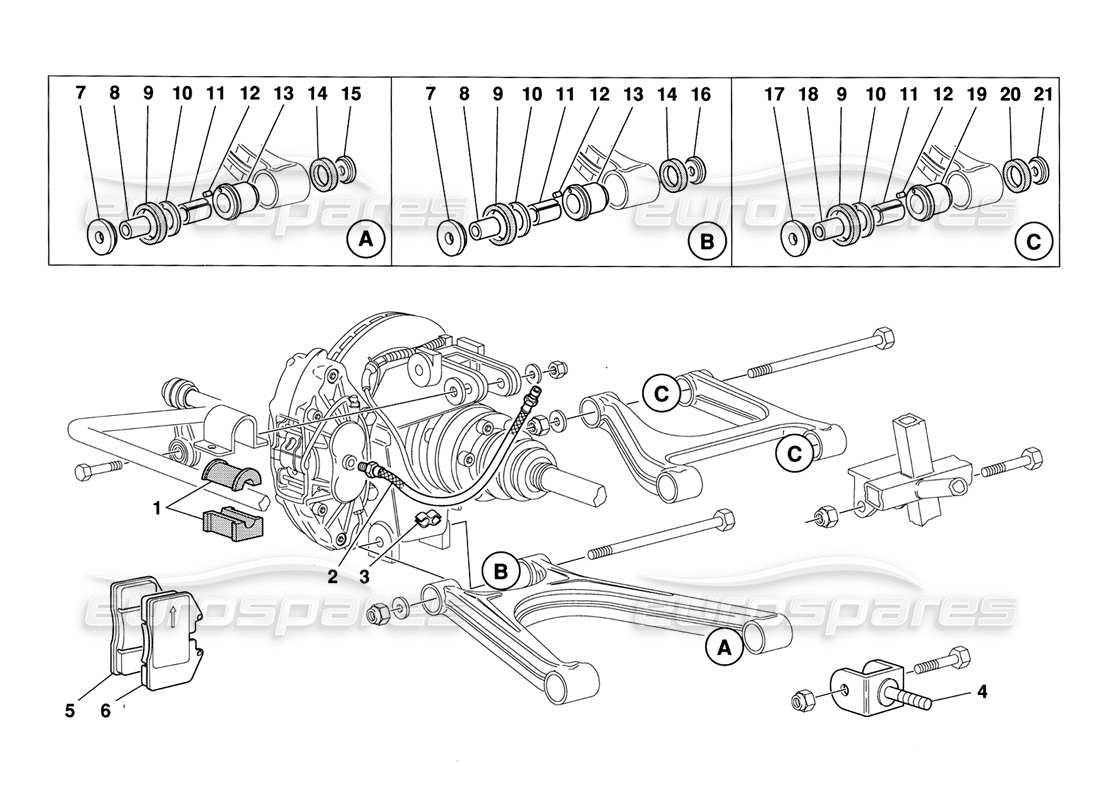 un schéma de pièces du catalogue de pièces ferrari 348 challenge (1995)