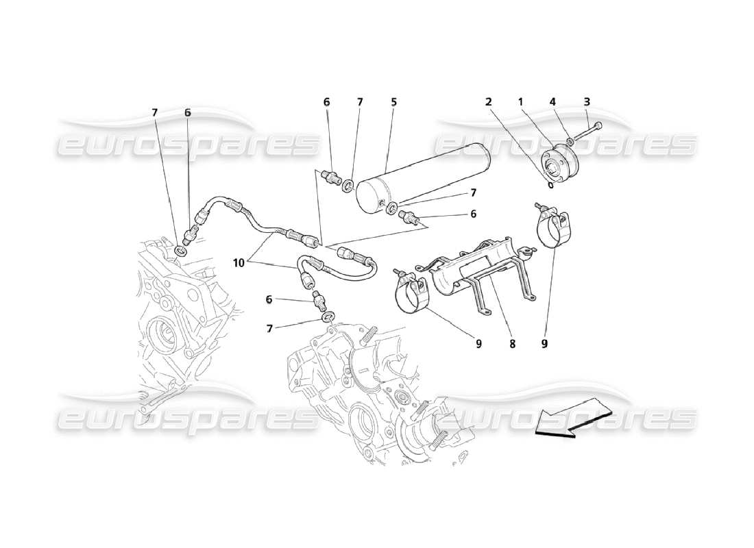un diagramme de pièces du Maserati QTP. (2006) 4.2 catalogue de pièces