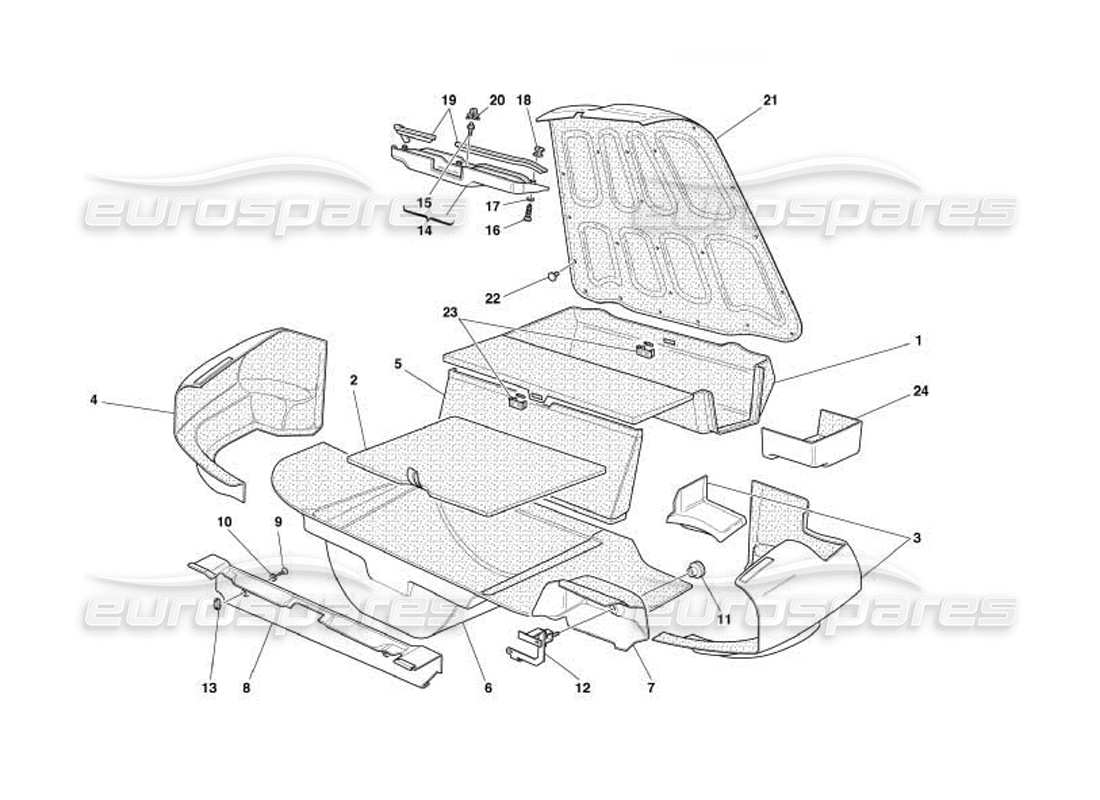 un schéma de pièces du catalogue de pièces ferrari 550 barchetta