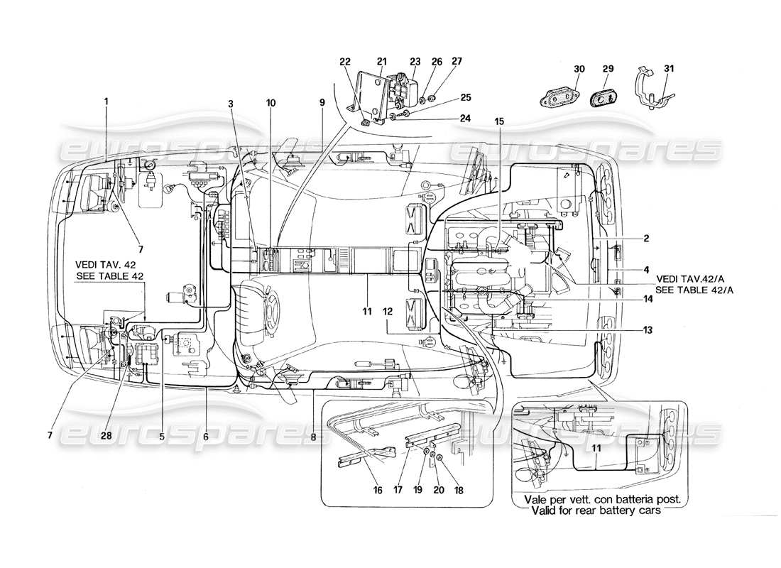 un schéma de pièces du catalogue de pièces ferrari 348 (1993) tb / ts