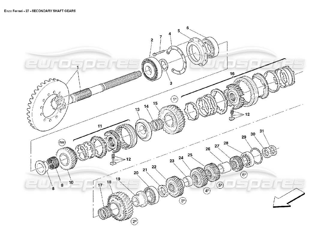un schéma de pièces du catalogue de pièces ferrari enzo