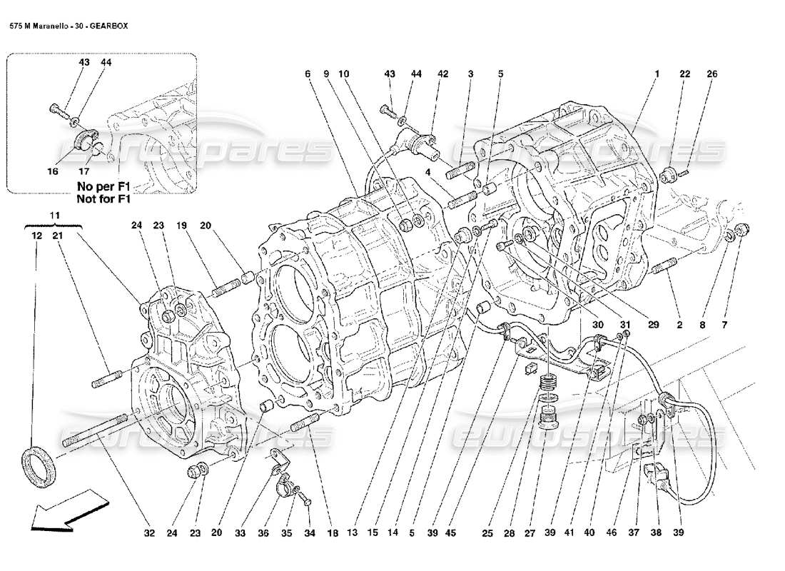 un schéma de pièces du catalogue de pièces ferrari 575m maranello
