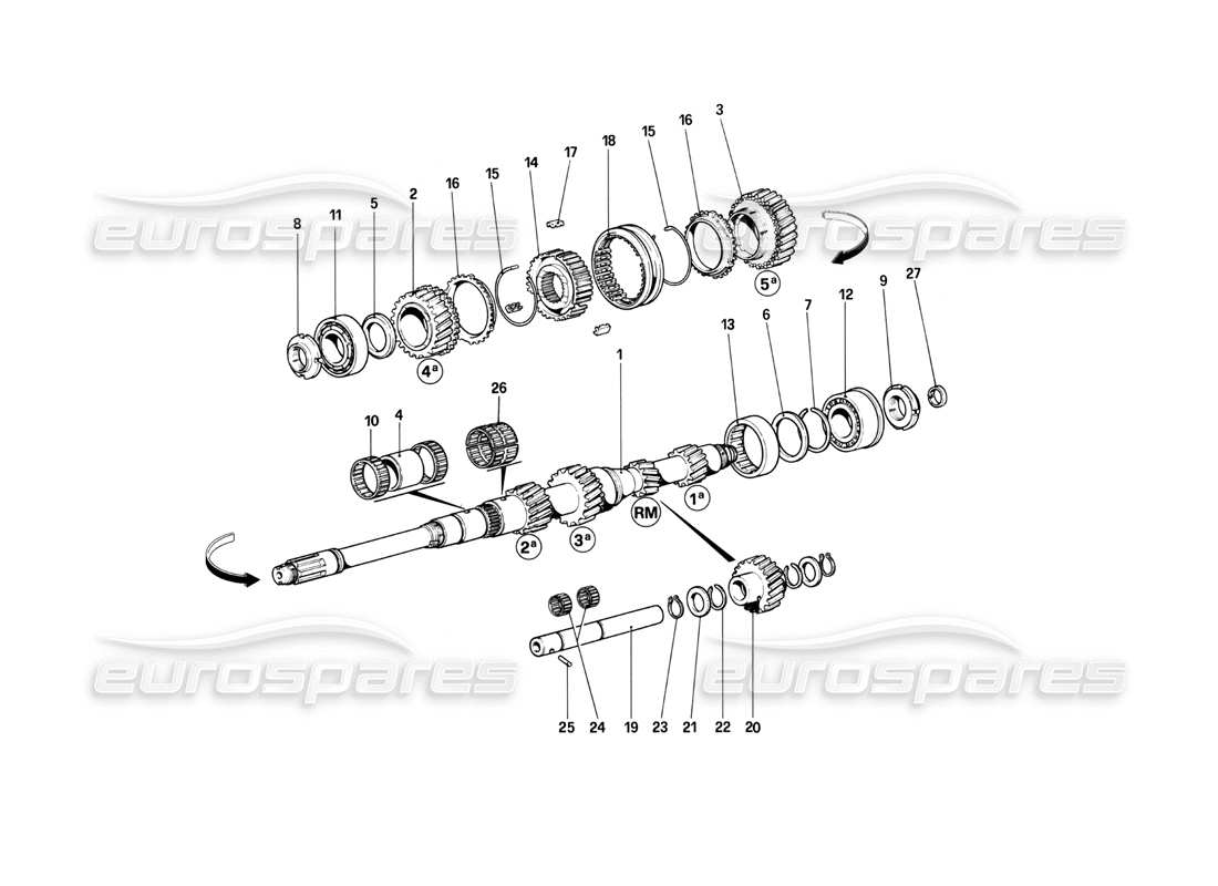 un schéma de pièces du catalogue de pièces ferrari 208 turbo (1982)
