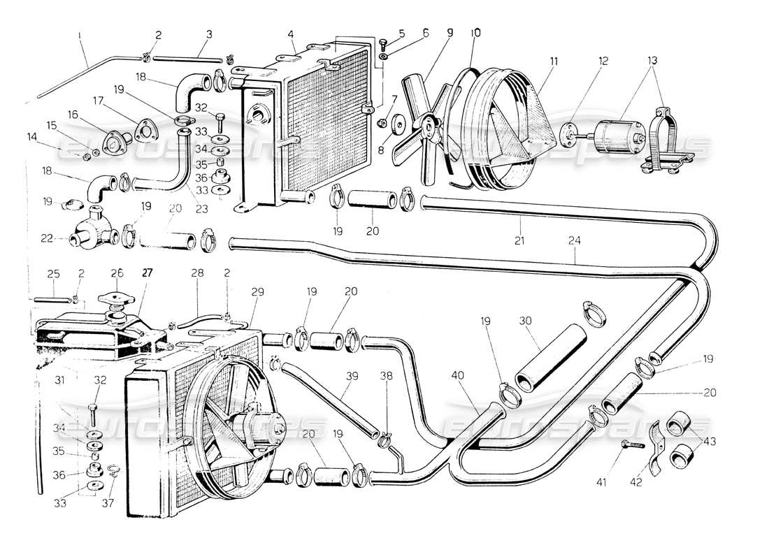 un schéma de pièces du catalogue de pièces lamborghini countach lp400