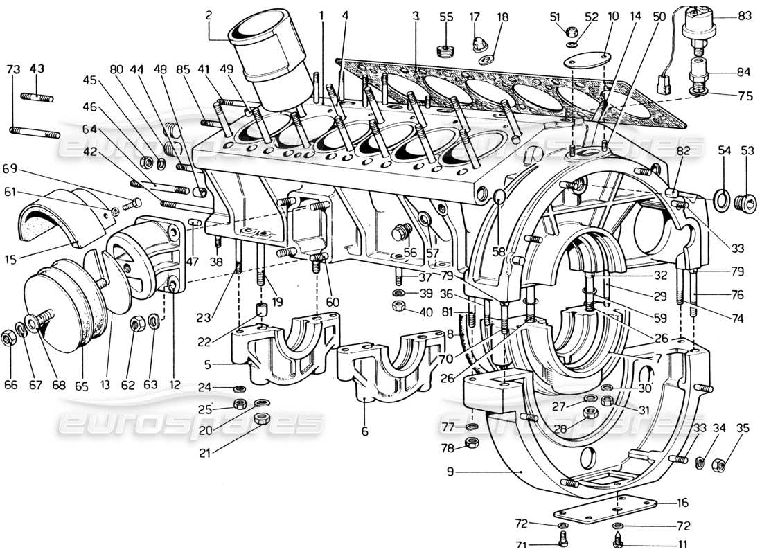 un schéma de pièces du catalogue de pièces ferrari 365 gt4 2+2 (1973)