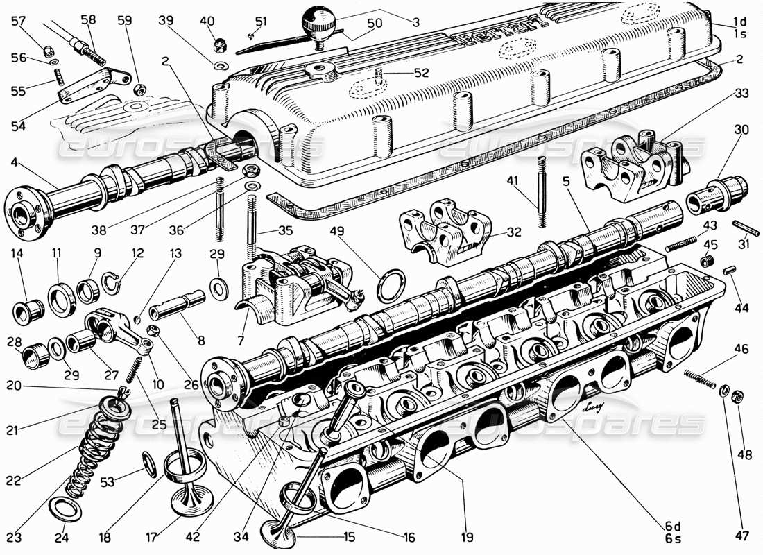 un schéma de pièces du catalogue de pièces ferrari 330 gt 2+2