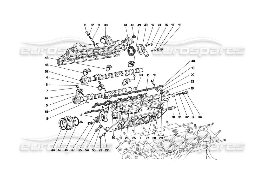 un schéma de pièces du catalogue de pièces ferrari mondial 3.2 qv (1987)