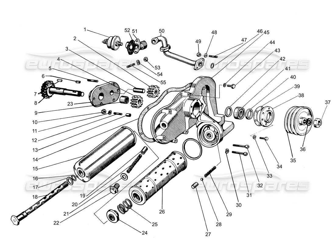 lamborghini espada oil pump circuit (to 750) part diagram