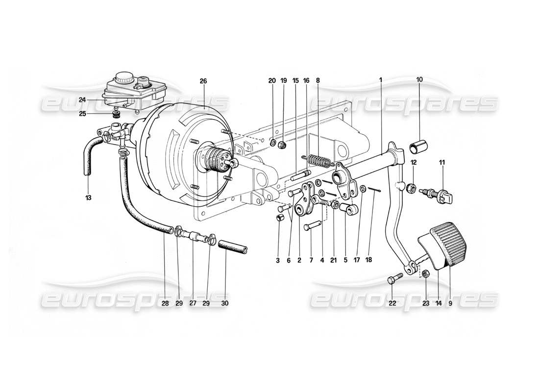 ferrari 412 (mechanical) commande hydraulique des freins - 412 m. schéma des pièces lhd