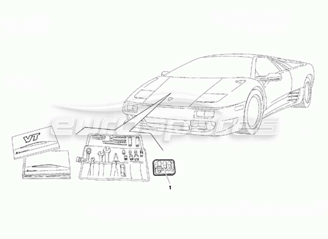 lamborghini diablo vt (1994) accessoires (valable pour la version canadienne - avril 1994) schéma des pièces