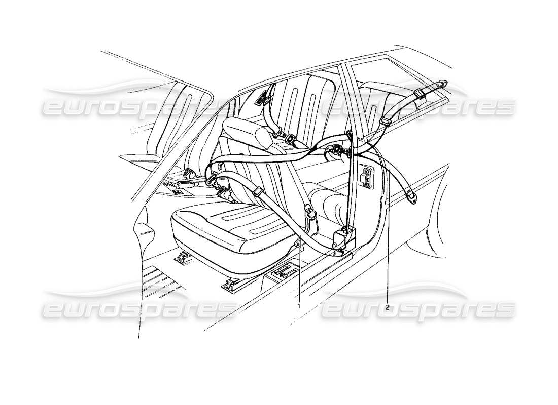 ferrari 400 gt (mechanical) schéma des pièces des ceintures de sécurité