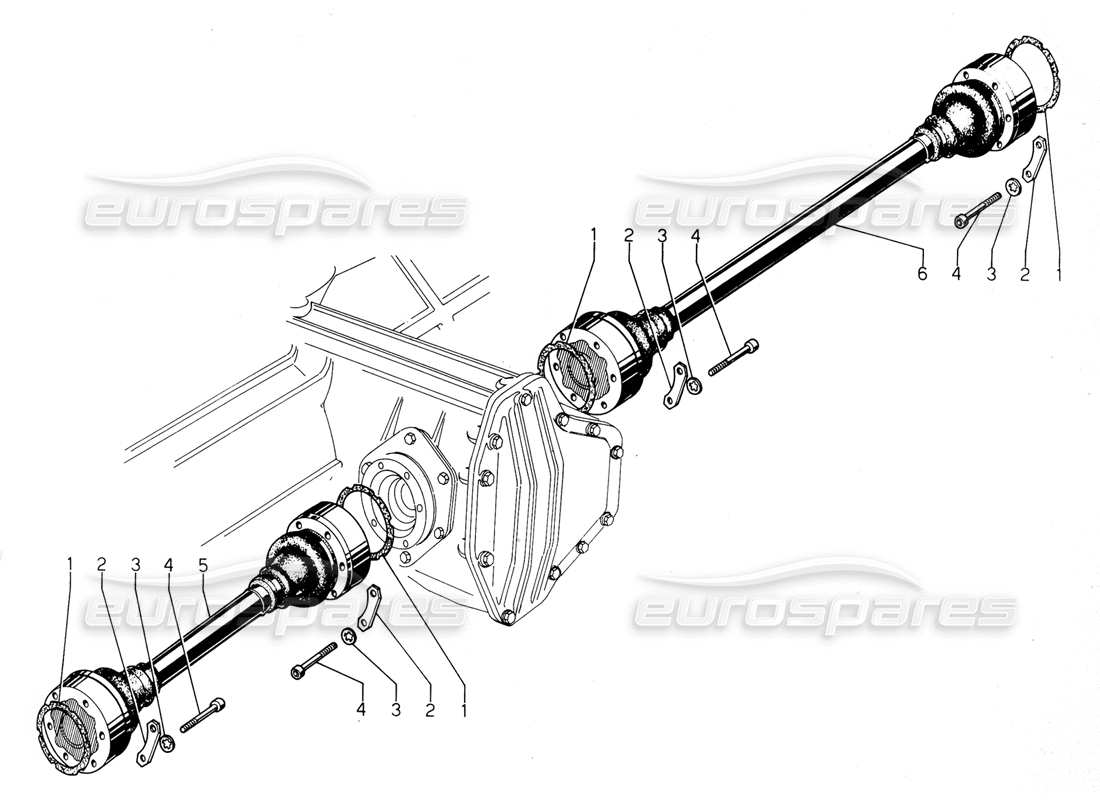 lamborghini urraco p300 diagramme des pièces des arbres de transmission