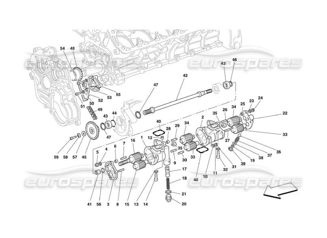 ferrari 575 superamerica lubrification - pompe à huile schéma des pièces