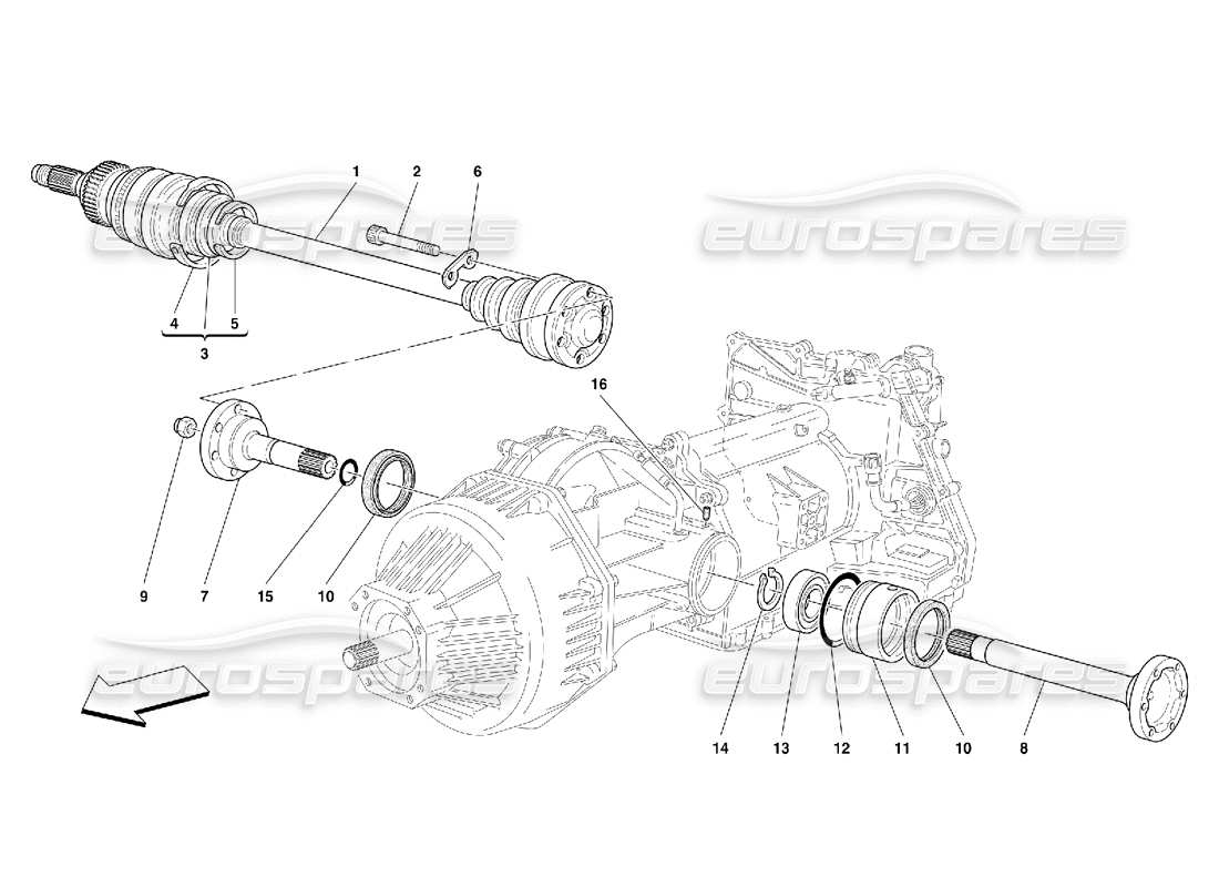 ferrari 456 gt/gta brides et arbre d'essieu - valable pour 456 diagramme de pièces gta