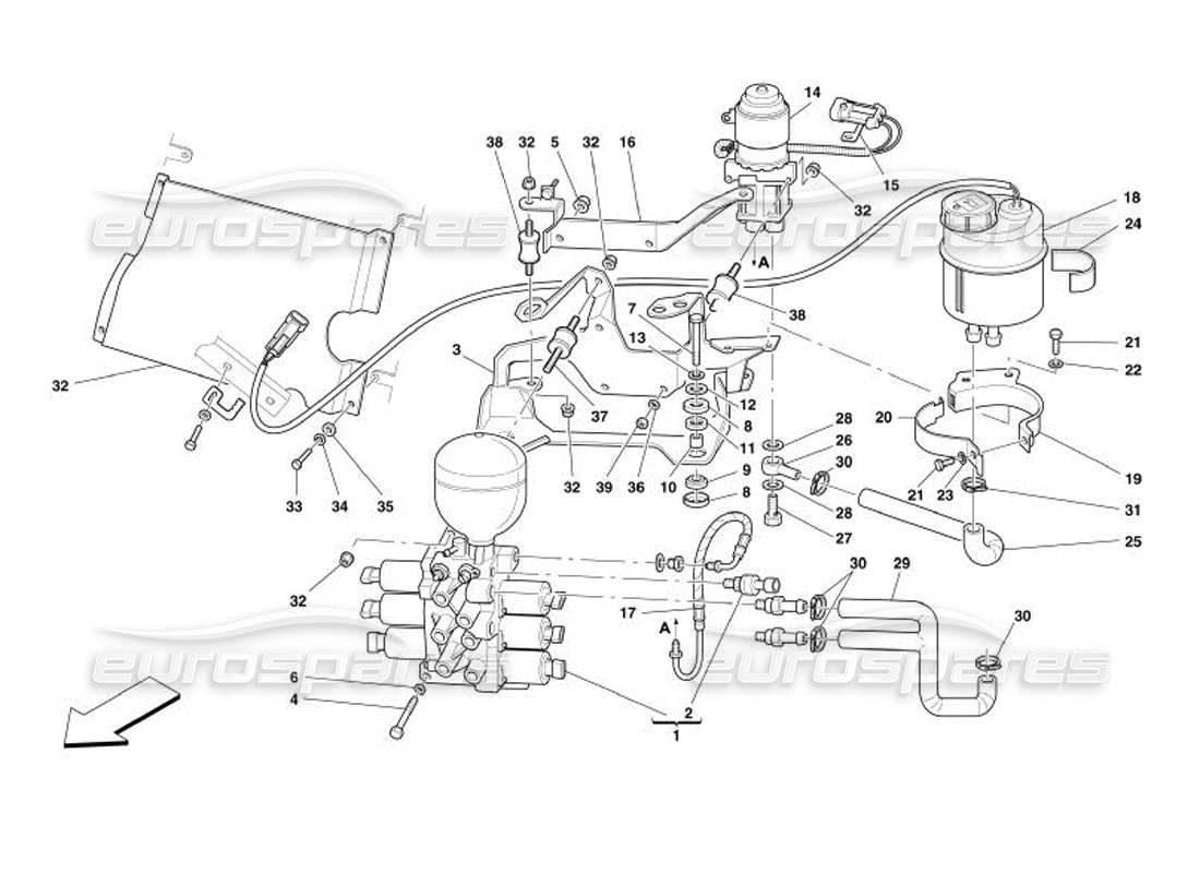 ferrari 575 superamerica unité de puissance et réservoir -valable pour f1- diagramme de pièce