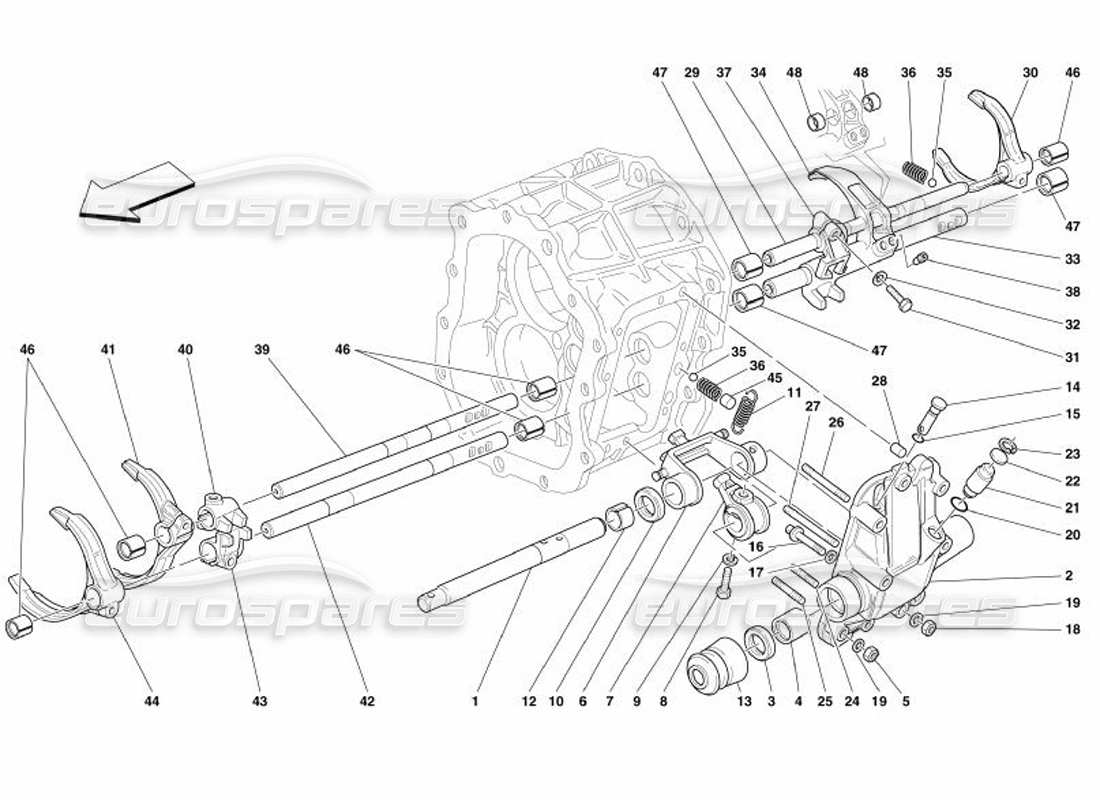 ferrari 575 superamerica commandes intérieures de la boîte de vitesses – pas pour le diagramme de pièces f1-