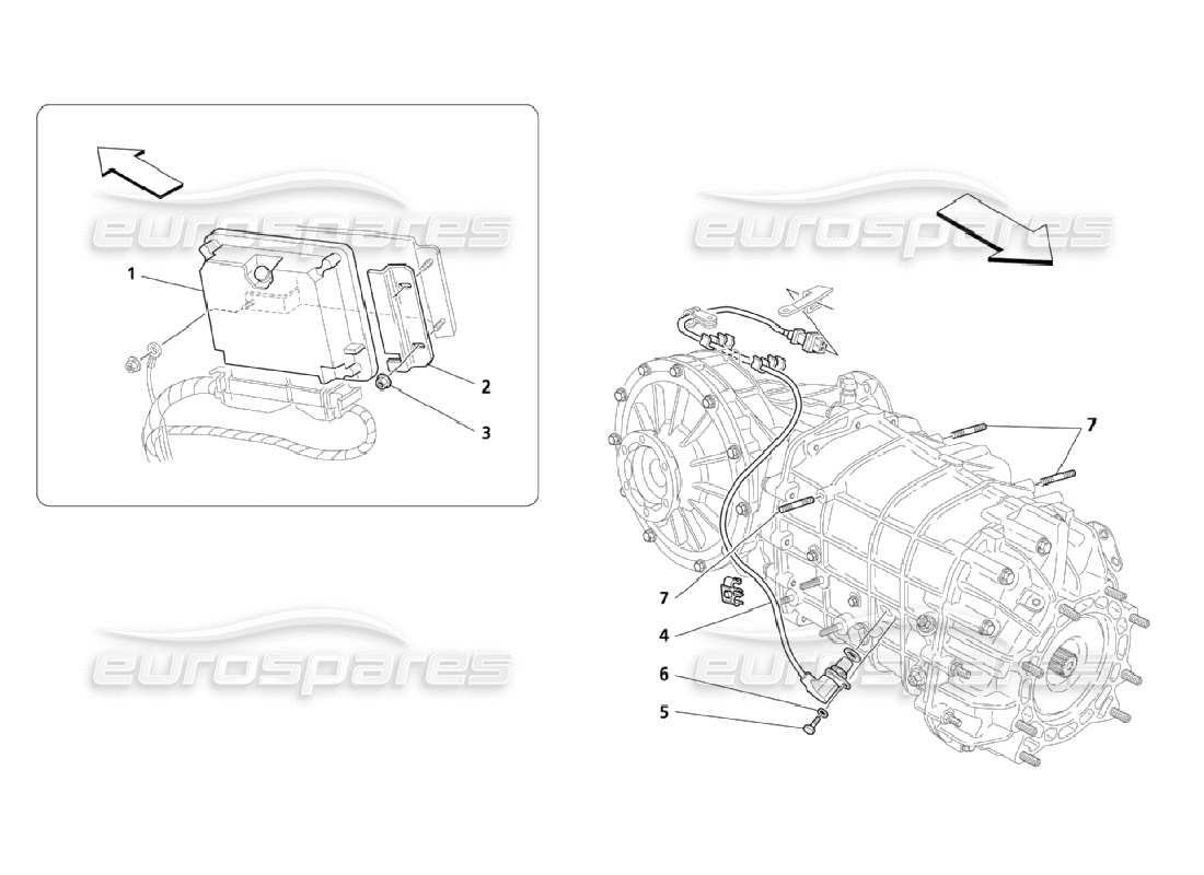 maserati qtp. (2006) 4.2 commandes électroniques (boîte de vitesses) schéma des pièces